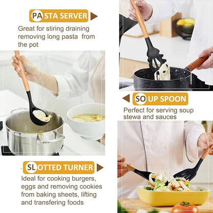Kitchen Utensils. Set of 3, Silicone Cooking Utensils Set, Turner/Spatula - Image 5