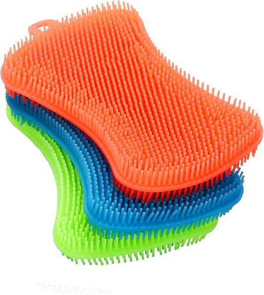 3PCS OstWony Silicone Dish Sponges, Super Food-Grade Silicone Sponges, Especial by OstWony