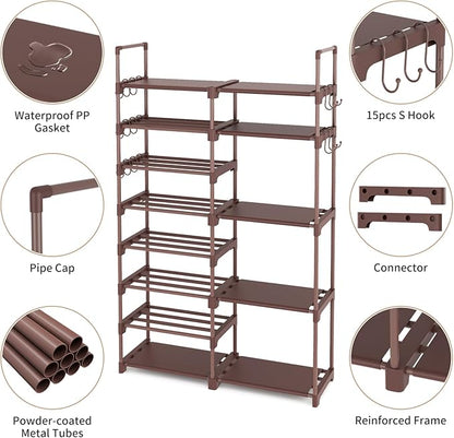 ROJASOP Shoe Rack Organizer, 8-Tier Metal Shoe Rack - Image 5