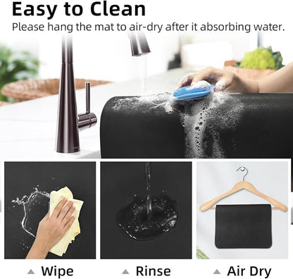 LOPNUR Kitchen Dish Drying Mat, Diatomite Coffee Mat, Super Absorbent Dish - Image 9