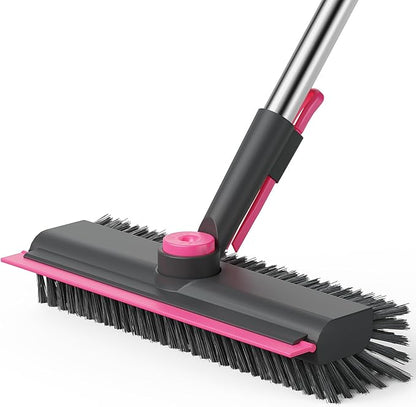 AIR U+ Floor Scrub Brush with Long Handle, 3 in 1 Scrape and Heavy-Duty Stiff by AIRU