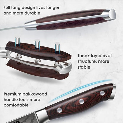 SHAN ZU Japanese Chef Knife Set 5 PCS, High Carbon Stainless Steel Ultra Sharp - Image 4