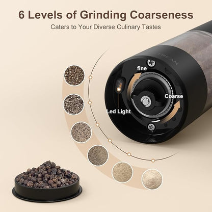 Ultrean Pepper Grinder, Rechargeable Salt and Pepper Grinder - Image 3