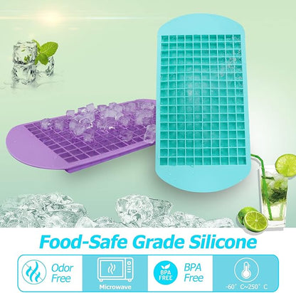 Silicone Mini Ice Cube Trays 2 Pack, 160 Small Ice Cube Molds Easy Release - Image 2