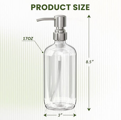 AmazerBath Soap Dispenser, 2 Pack Glass Soap Dispenser - Image 5