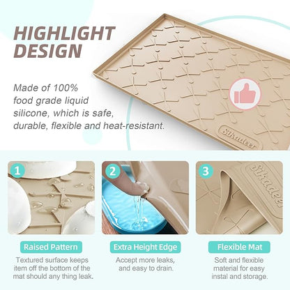 SIKADEER 25" x 22" Under Sink Mat Waterproof, Silicone Mat Kitchen Drawer Shelf - Image 4
