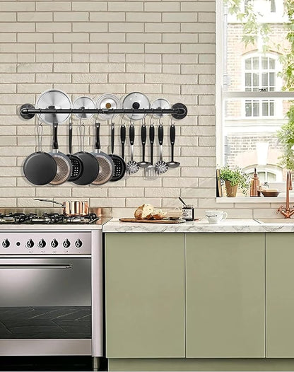Industrail Pipe Pot Pan Rack, Wall mount Pot hangers Pan Haniging Rail Lid - Image 4