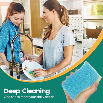 LAUNDRYLUX Scrub Sponge, 8 Pack Dual-Sided Temperature-Responsive Scrubber - Image 6