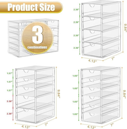 Acrylic 3 Pack Desk Organizers and Accessories, Makeup Organizer Storage - Image 3