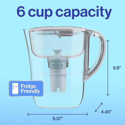 Brita Small 6 Cup Water Filter Pitcher, 1 BritaPlus Filter, Stone Blue - Image 11