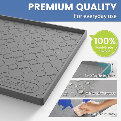 Jin&Bao Waterproof Under Sink Mat 34" x 22", Thick Silicone Mat Cabinet - Image 2
