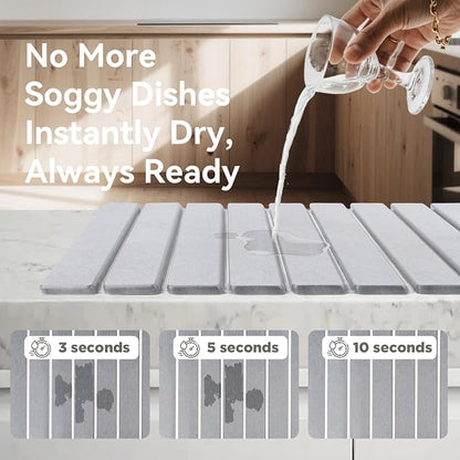 Stone Drying Mat for Kitchen Counter, Drying Matt Kitchen Counter, Quick Dry - Image 3