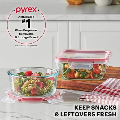 Pyrex Freshlock Glass Food Storage Containers Set, Airtight & Leakproof Plastic - Image 6