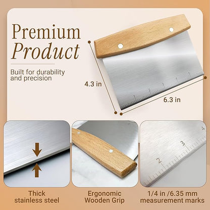 Multipurpose Bench Scraper, Dough Scraper and Dough Cutter - Image 2