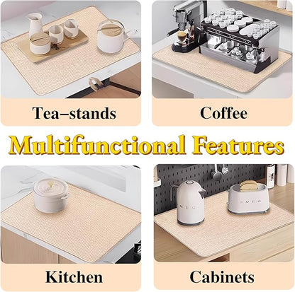 2 Pack XXL Large Microfiber Dish Drying Mat, 24*17 inch Absorbent Dish Drainer - Image 5