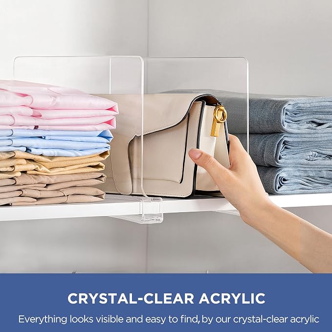 6 Pack 12 Inches Clear Shelf Dividers - Image 3