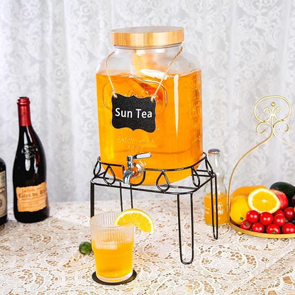 2 Gallon Glass Drink Dispenser - Image 5