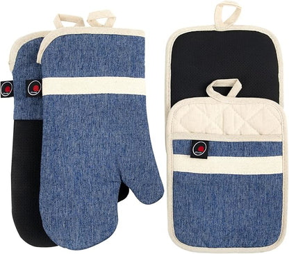Oven Mitts and PotHolders Sets, Non-Slip Neoprene Oven Mitts are Suitable by Firstall