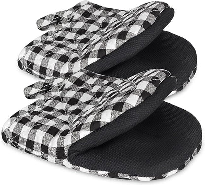 Short Oven Mitts, Heat Resistant 500°F, Silicone Grip Kitchen Gloves, Non-Slip by GOLDMEET