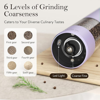 Ultrean Pepper Grinder, Rechargeable Salt and Pepper Grinder - Image 3