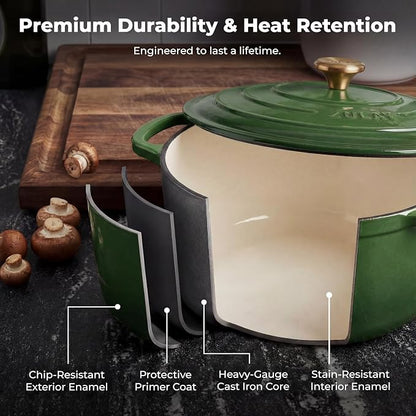 Zulay Kitchen 5 Quart Enameled Cast Iron Dutch Oven Pot - Image 5