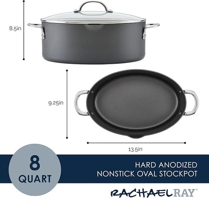 Rachael Ray 80090 Professional Hard Anodized Nonstick Cookware Oval Pasta - Image 2