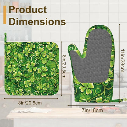 Oven Mitts and Pot Holders St. Patrick Day Silicone Kitchen Accessories Set of - Image 2