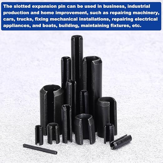 MECCANIXITY 60Pcs Slotted Split Roll Pins 6/25 Inch Dia. 2/5 Inch Length 65Mn - Image 5