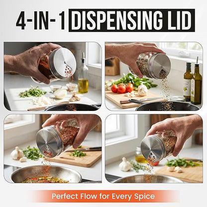 Mason Jar Shaker Lids Stainless Steel – Adjustable Spice & Seasoning Dispenser - Image 3