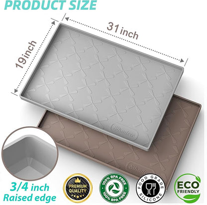 SIKADEER 31" x 19" Under Sink Mat Waterproof, Silicone Mat Kitchen Drawer Shelf - Image 3