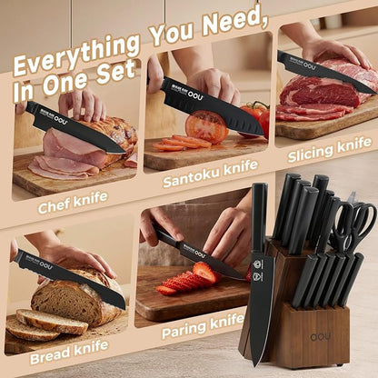 OOU Kitchen Knife Block Set - Image 5