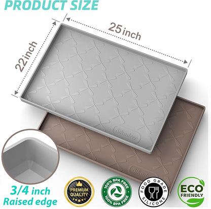 SIKADEER 25" x 22" Under Sink Mat Waterproof, Silicone Mat Kitchen Drawer Shelf - Image 3