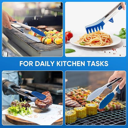 5-Pack Silicone Tongs for Cooking, Maywe Tanso 4PCS 13-Inch Kitchen Tongs - Image 5