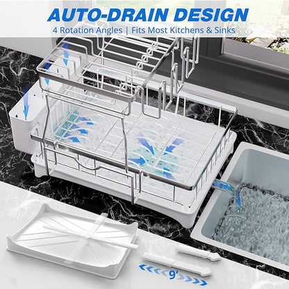 Godboat Dish Drying Rack, 2-Tier Dish Rack - Image 4