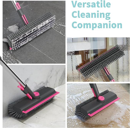 AIR U+ Floor Scrub Brush with Long Handle, 3 in 1 Scrape and Heavy-Duty Stiff - Image 4