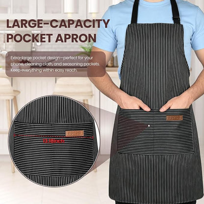 Serrenf 2 Pack Apron, Cooking Kitchen Aprons, Adjustable Bib Apron - Image 2