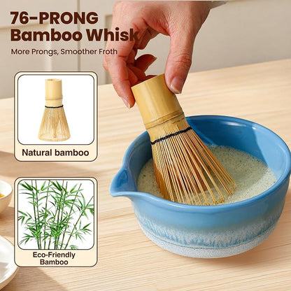 Matcha Whisk Set, Ceramic Matcha Kit Desert Style, Matcha Whisk and Bowl - Image 5