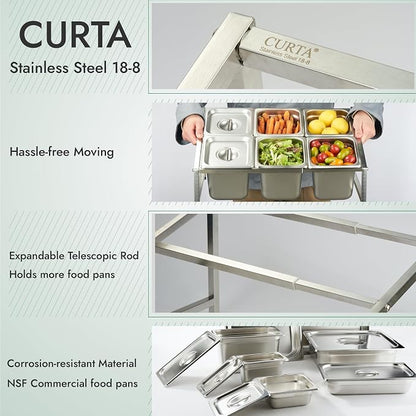 CURTA Expandable 18/8 Stainless Steel Spice Rack Set, NSF Certified, 2-Tier - Image 3