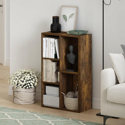 Furinno LUDER Book Shelf, 5-Cube Bookshelf, Reversible Bookcase, 9.4 x 19.5 x - Image 2