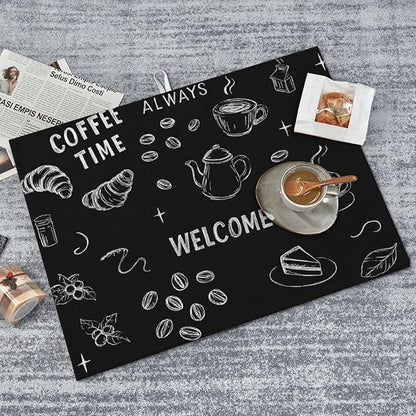 Black Ink Dish Drying Mats for Kitchen Counter, Large 18"x24" Dish Mats for - Image 8