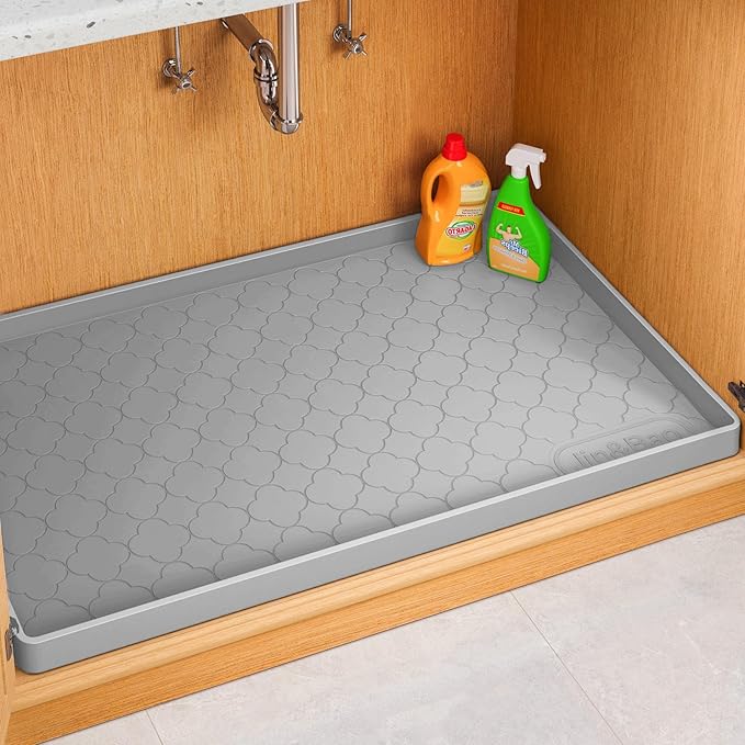 Jin&Bao Waterproof Under Sink Mat 22" x 19", Thick Silicone Mat Cabinet by Jin%26Bao