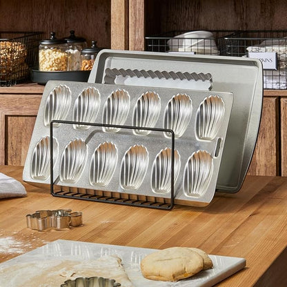 mDesign Metal Pan Organizer for Kitchen Cabinet, Pantry Shelf - Image 2