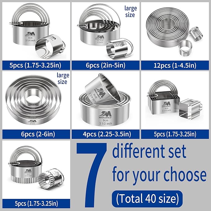 Biscuit Cutter Set for baking 2inch 2.5inch 3inch 3.5inch 4inch 5inch large - Image 6