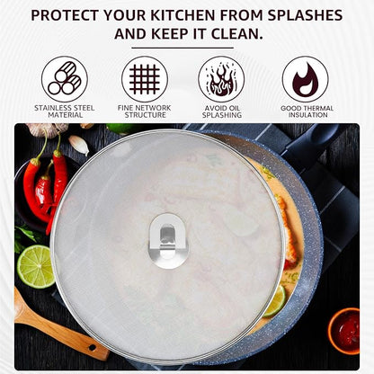 3PCS Stainless Steel Splatter Guard, 9.8" 11.4" 13" Frying Pan Splatter Screens - Image 2