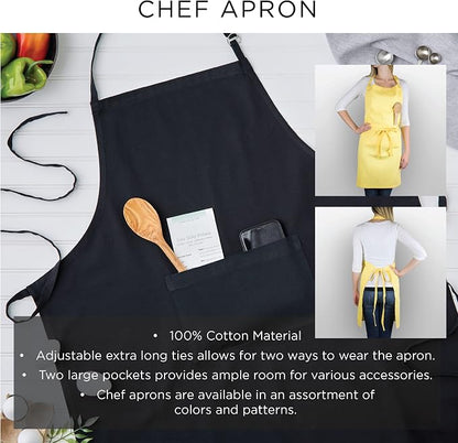 DII 100% Cotton Solid Chambray Kitchen Set, Chef Apron, 1 Piece - Image 8