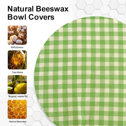 Reusable Bowl Covers for Bread Proofing（2 Large）- Cotton Beeswax Bowl Covers - Image 4