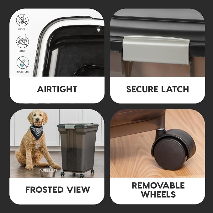 IRIS USA Dog Food Storage Container 58 Lb, Airtight Large Pet Food Storage Bin - Image 4