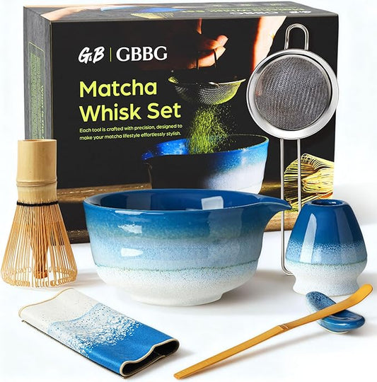 Matcha Whisk Set, Ceramic Matcha Kit Desert Style, Matcha Whisk and Bowl by GBBGhome