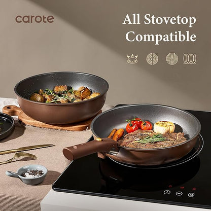 CAROTE 21pcs Pots and Pans Set, Nonstick Cookware Set Detachable Handle - Image 8
