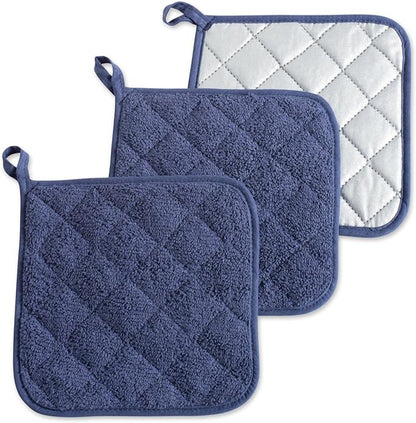 DII Basic Terry Collection Quilted 100% Cotton, French Blue, 3 Piece by DII